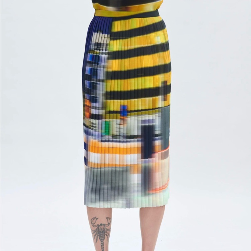 FR 38/US 6 Dries Van Noten Street Scene Pleated Skirt - Picture 3 of 13